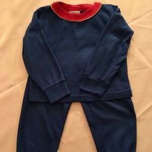 Boy’s Size 4 5 Blue & Red Long Underwear Set GUC